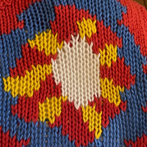 Vintage 80’s Jimmy Garcia New York Hand Loomed Flower Sweater Women’s Size Small - Picture 7 of 10